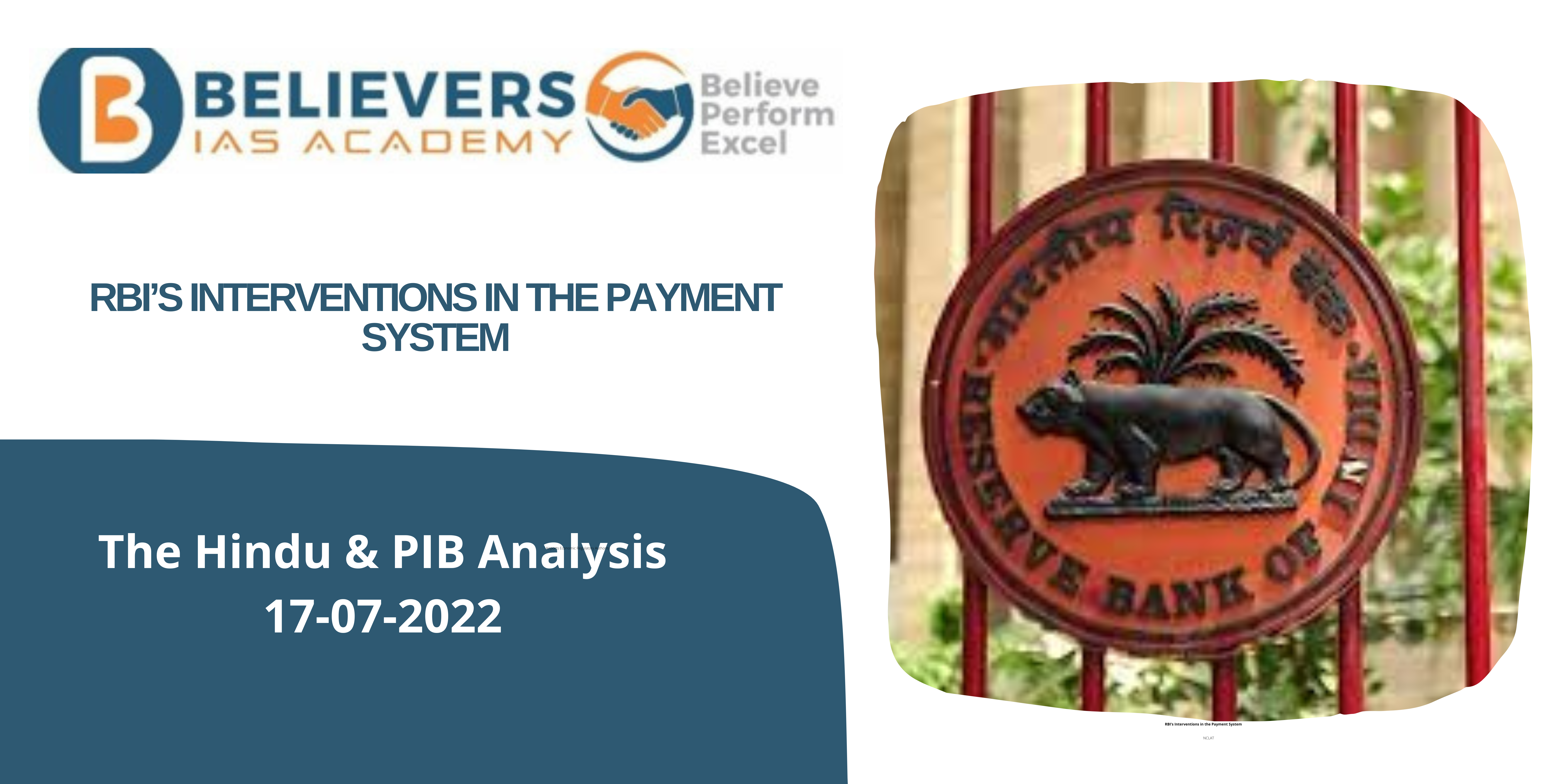 Civil services Current affairs - RBI’s Interventions in the Payment System