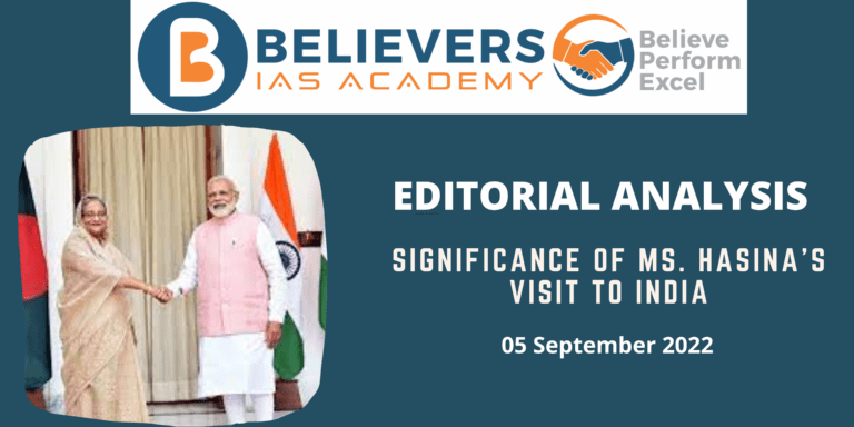 Significance of Ms. Hasina's Visit to India