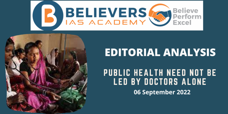 Public Health need not be led by Doctors Alone