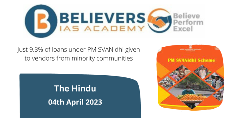 Just 9.3% of loans under PM SVANidhi given to vendors from minority communities