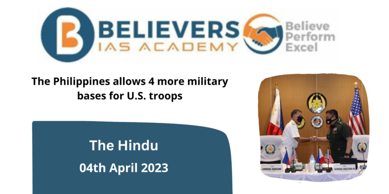 The Philippines allows 4 more military bases for U.S. troops