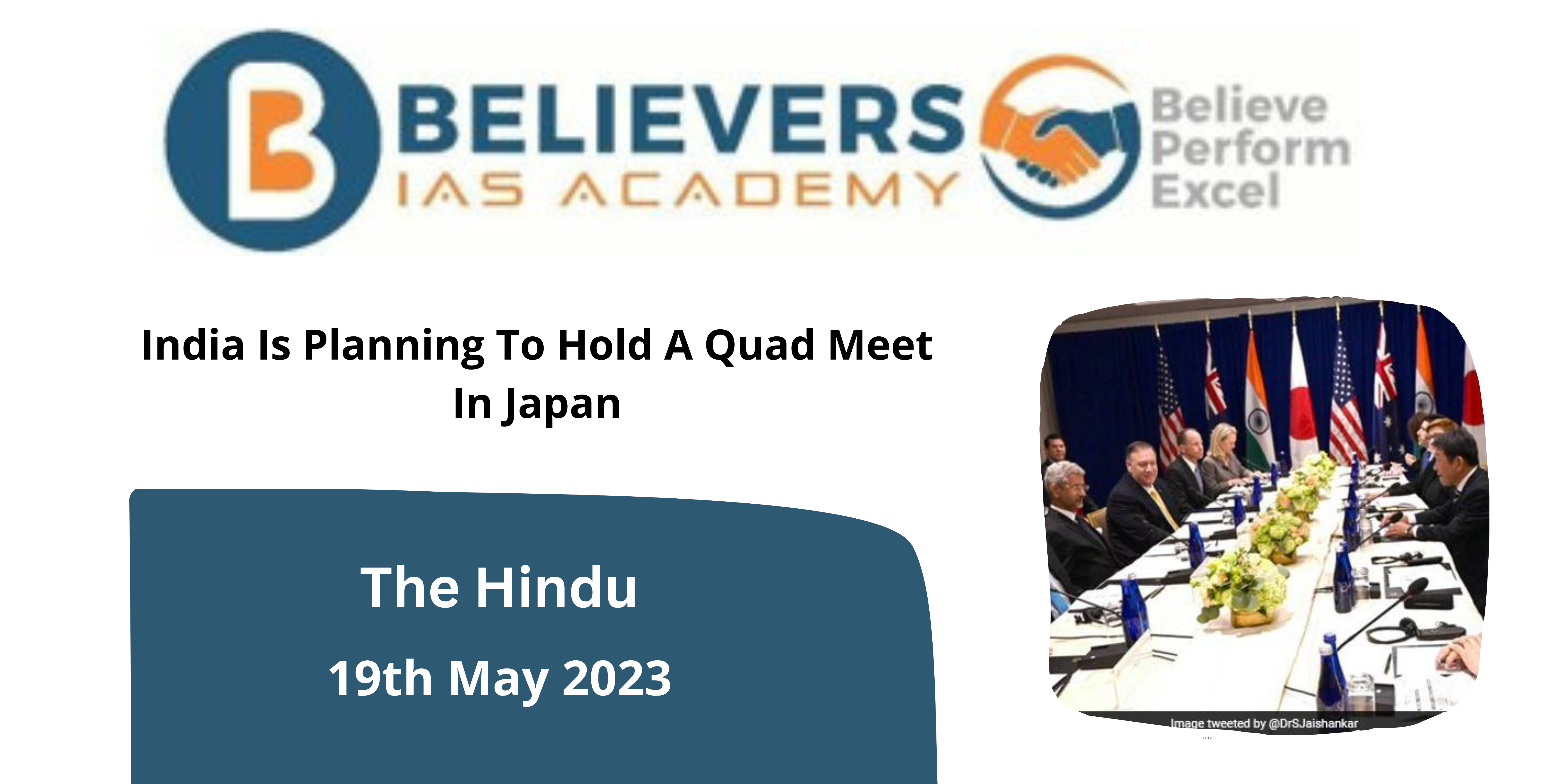 India Is Planning To Hold A Quad Meet In Japan