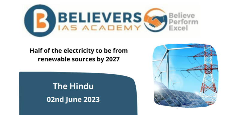 Half of the electricity to be from renewable sources by 2027