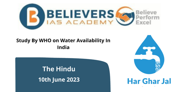Study By WHO on Water Availability In India