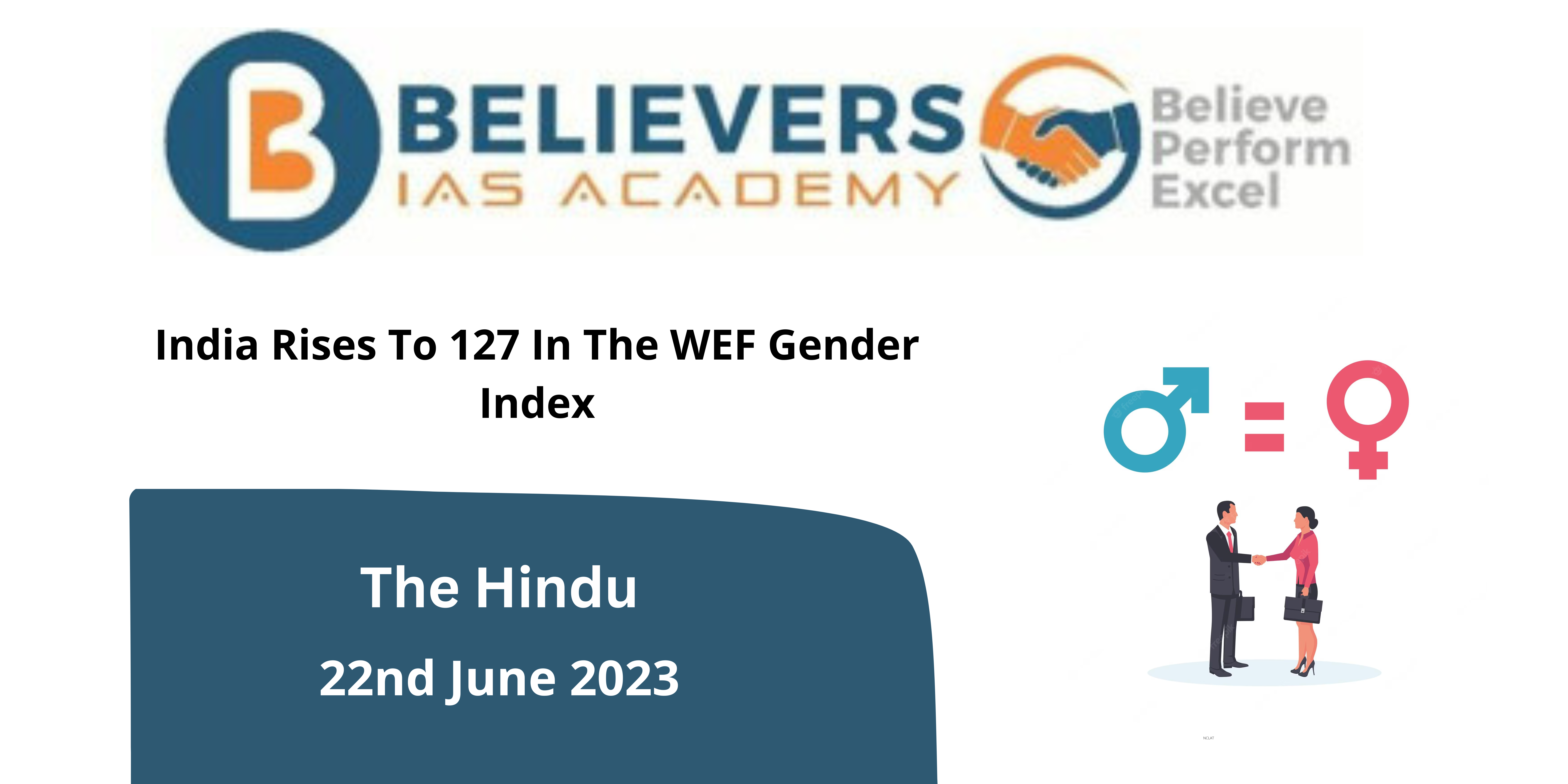 India Rises To 127 In The WEF Gender Index