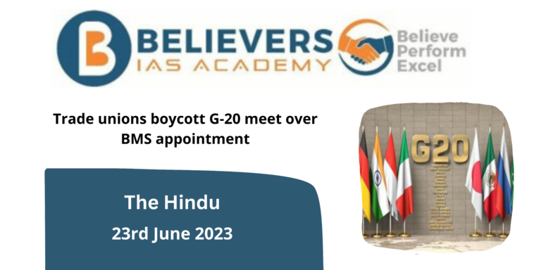 Trade unions boycott G-20 meet over BMS appointment