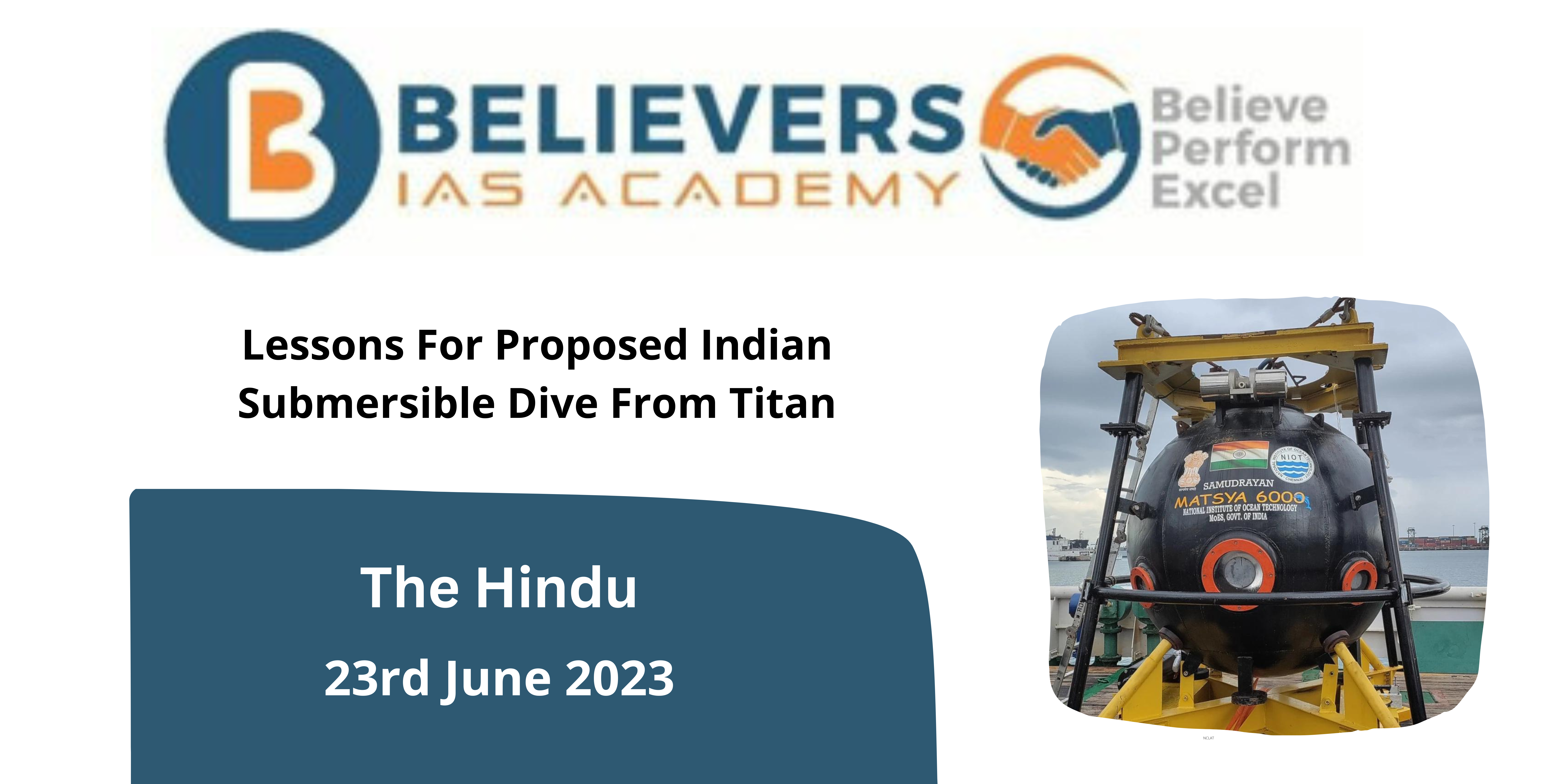 Lessons For Proposed Indian Submersible Dive From Titan