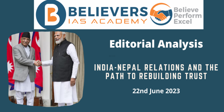 India-Nepal Relations and the Path to Rebuilding Trust