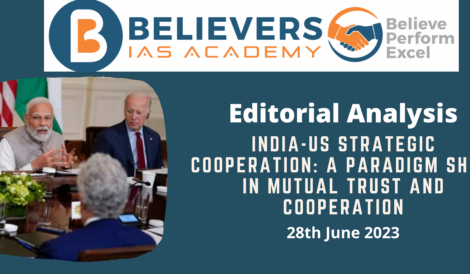 India-US Strategic Cooperation: A Paradigm Shift in Mutual Trust and Cooperation
