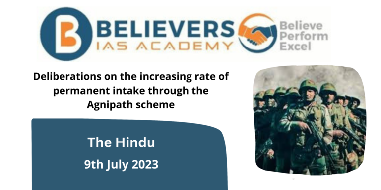 Deliberations on the increasing rate of permanent intake through the Agnipath scheme