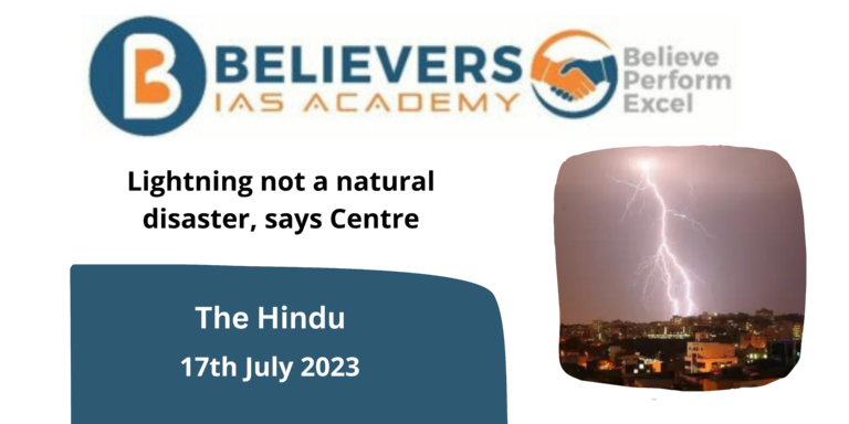 Lightning not a natural disaster, says Centre