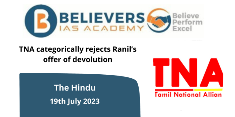 TNA categorically rejects Ranil’s offer of devolution
