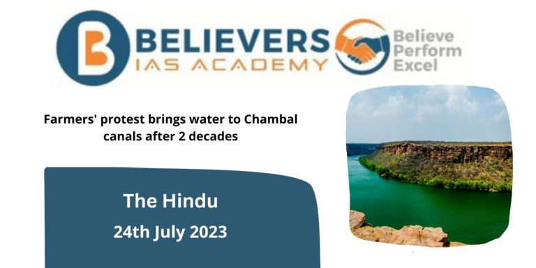 Farmers' protest brings water to Chambal canals after 2 decades