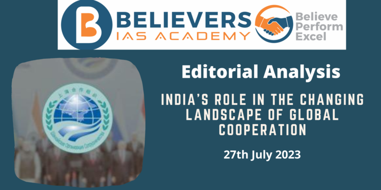 India's Role in the Changing Landscape of Global Cooperation