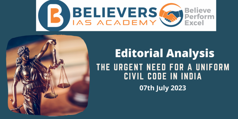 The Urgent Need for a Uniform Civil Code in India