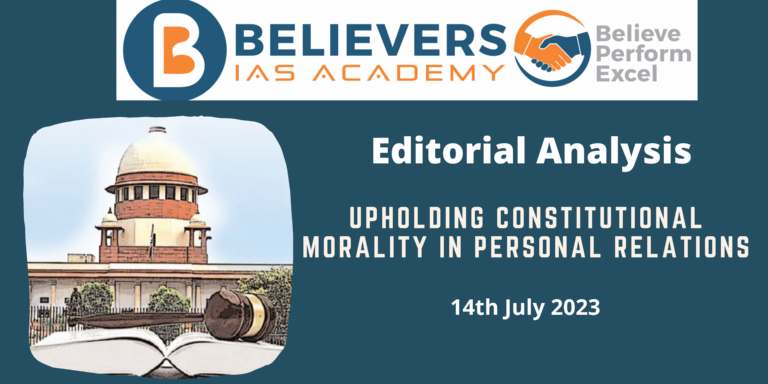 Upholding Constitutional Morality in Personal Relations