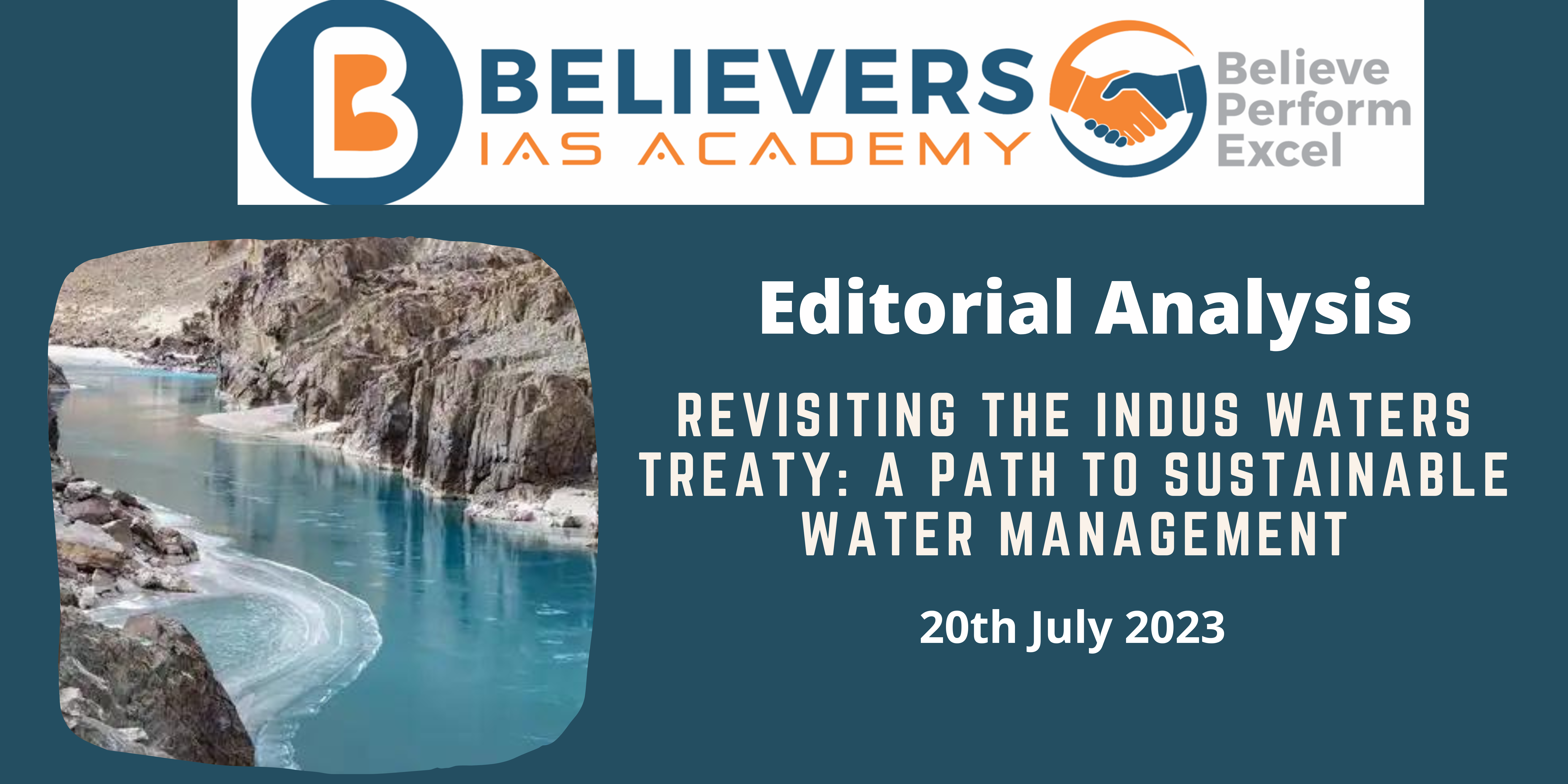 Revisiting the Indus Waters Treaty: A Path to Sustainable Water Management