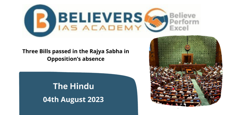 Three Bills passed in the Rajya Sabha in Opposition’s absence