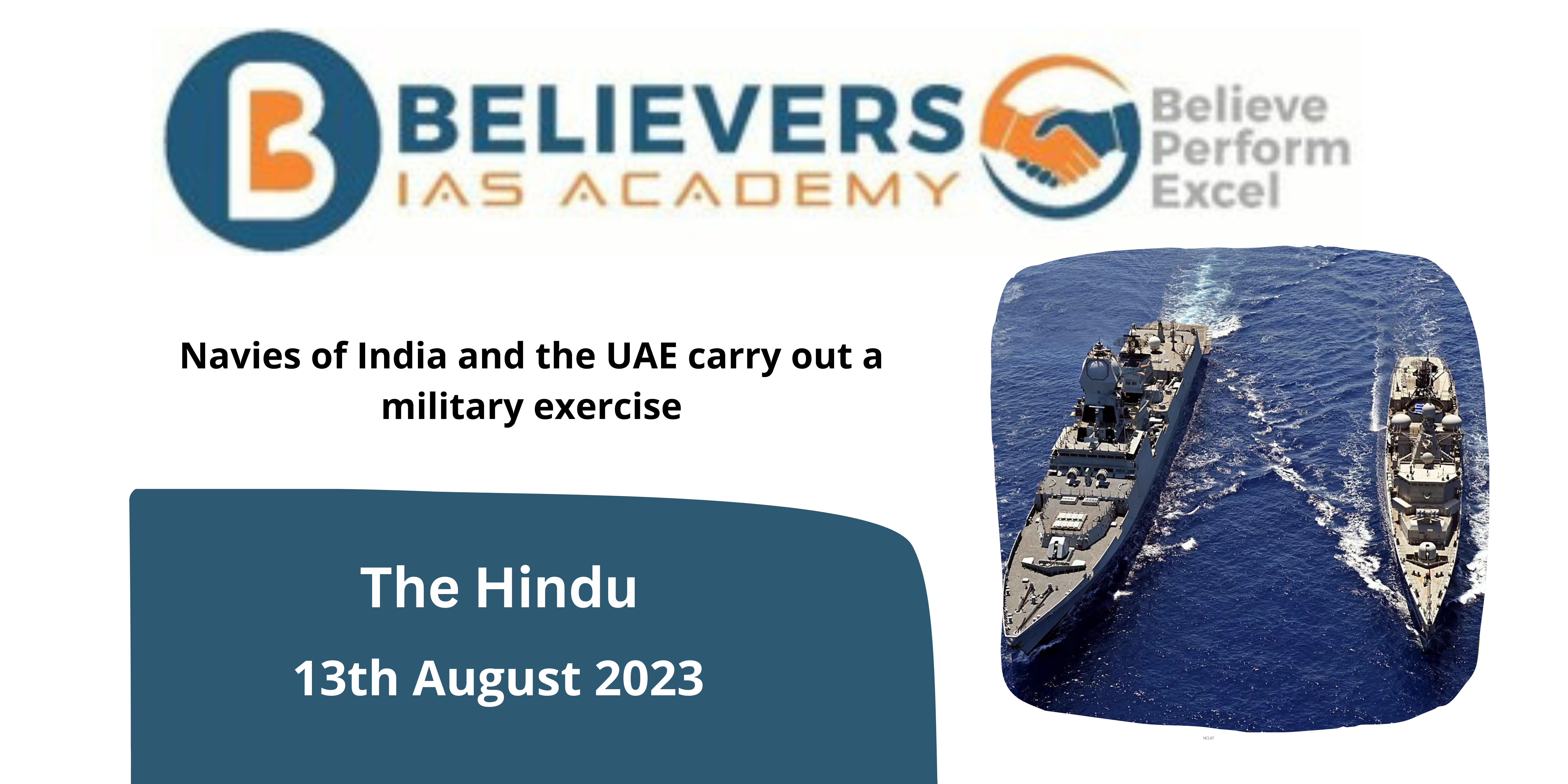 Navies of India and the UAE carry out a military exercise