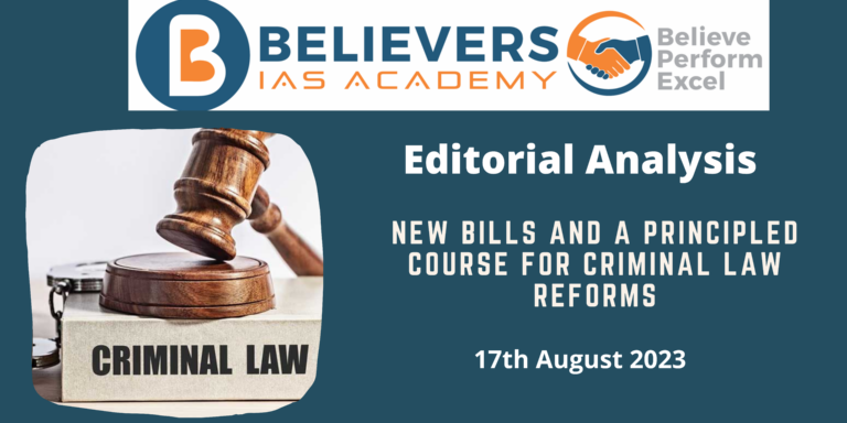 New Bills and a principled course for criminal law reforms