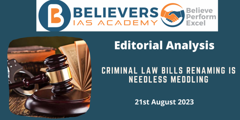 Criminal law Bills renaming is needless meddling