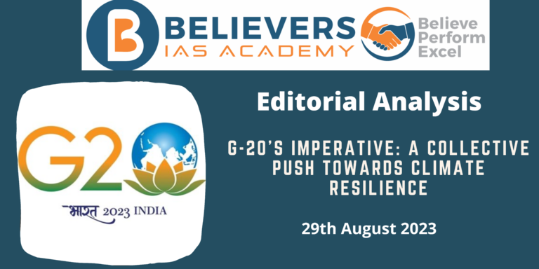 G-20's Imperative: A Collective Push Towards Climate Resilience**
