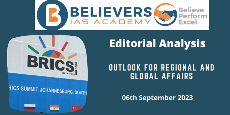 Outlook for regional and global affairs