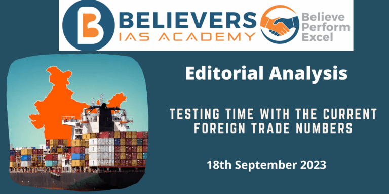 Testing time with the current Foreign trade numbers