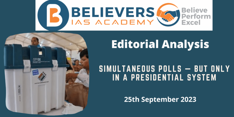 Simultaneous polls — but only in a presidential system