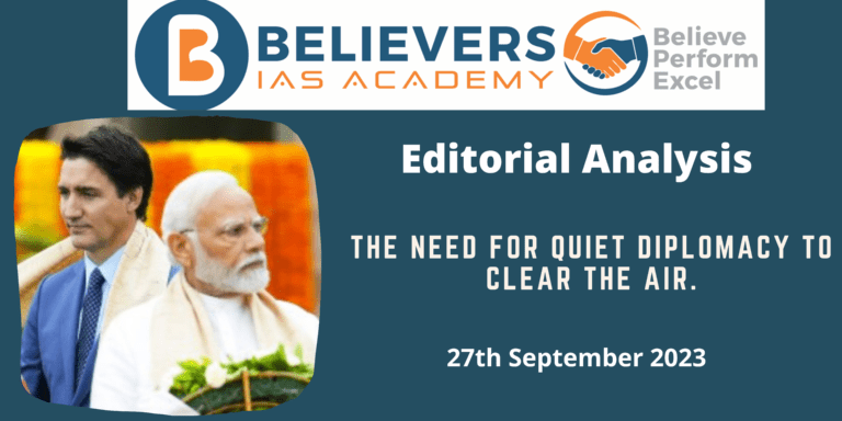 The need for quiet diplomacy to clear the air.