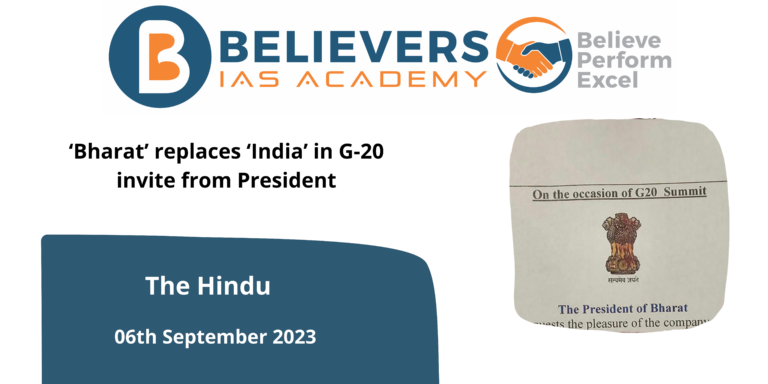 G-20 Invite: 'Bharat' Replaces 'India'