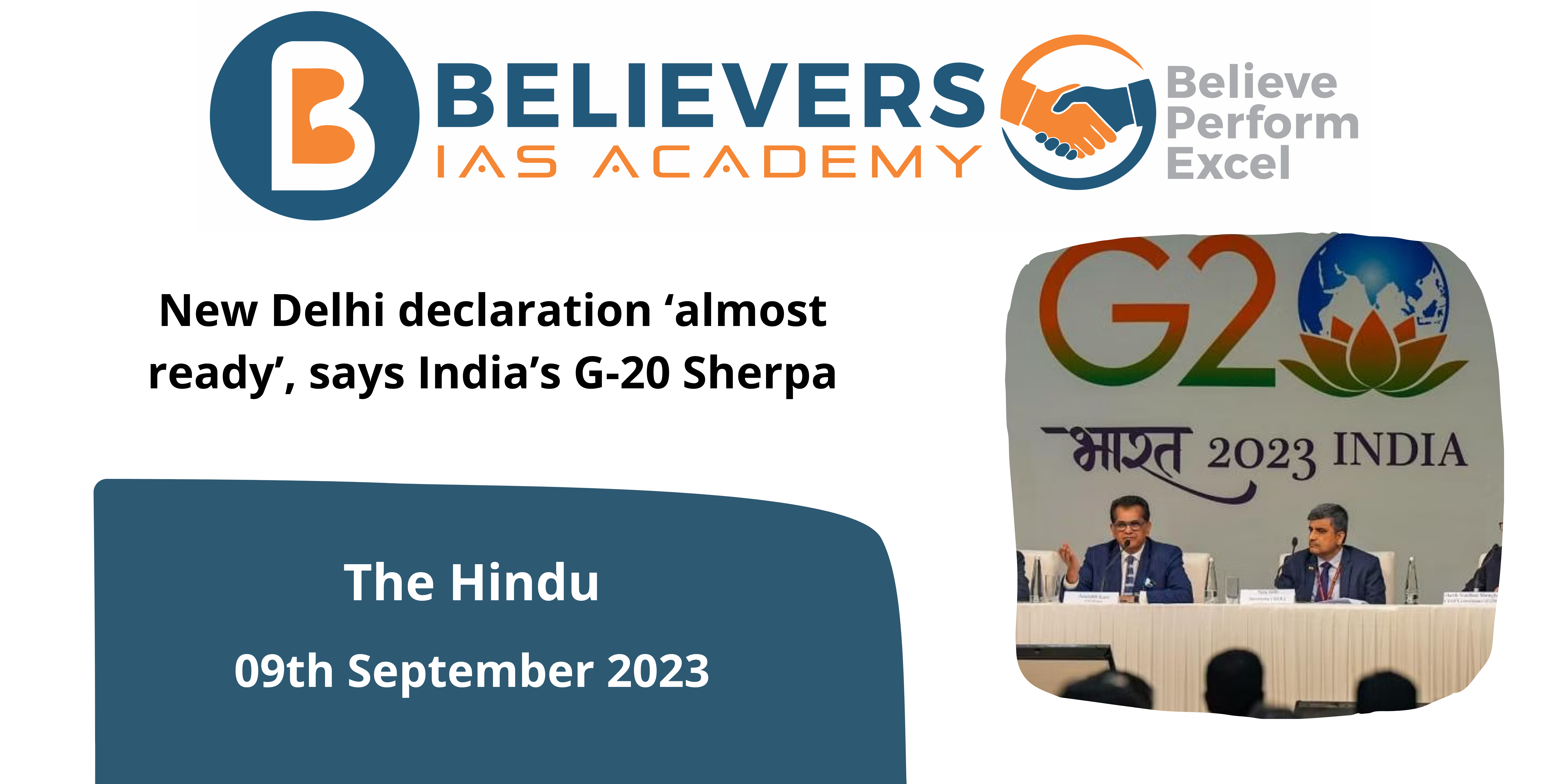 New Delhi declaration ‘almost ready’, says India’s G-20 Sherpa