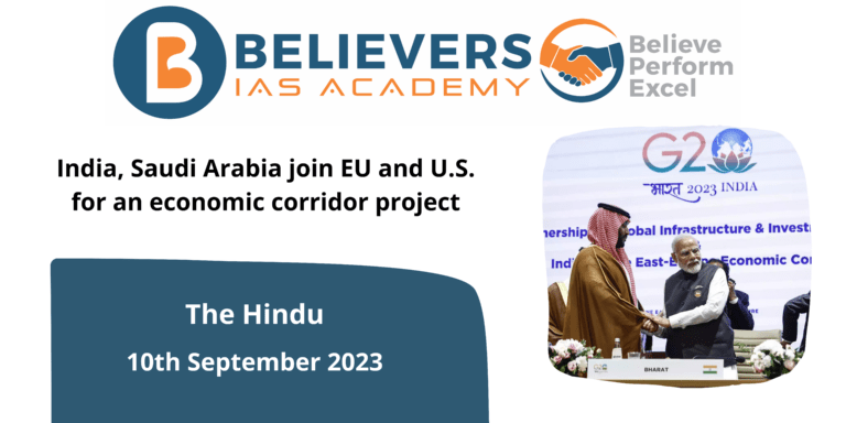 India, Saudi Arabia join EU and U.S. for an economic corridor project