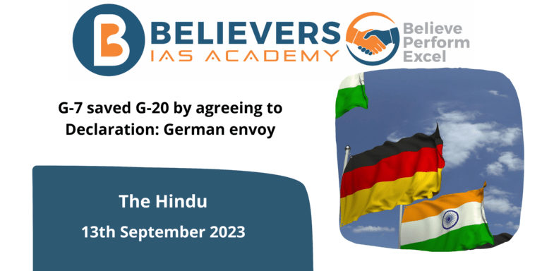 G-7 saved G-20 by agreeing to Declaration: German envoy