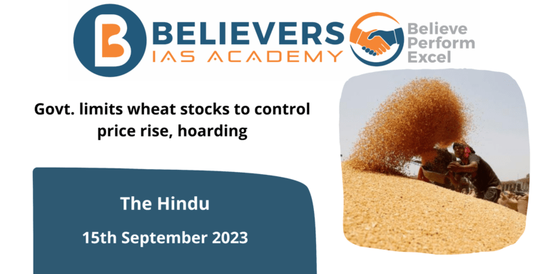 Govt. limits wheat stocks to control price rise, hoarding