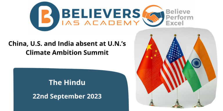 China, U.S. and India absent at U.N.’s Climate Ambition Summit