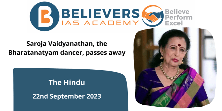 Saroja Vaidyanathan, the Bharatanatyam dancer, passes away