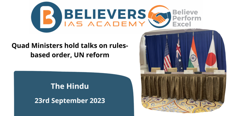 Quad Ministers hold talks on rules-based order, UN reform