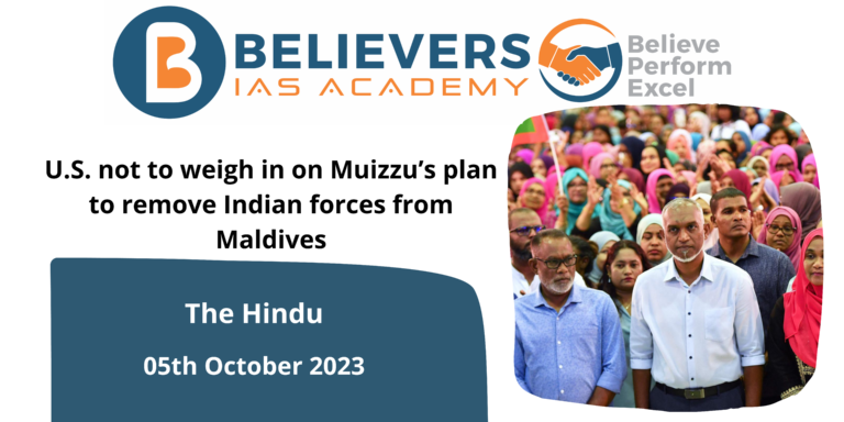 U.S. not to weigh in on Muizzu’s plan to remove Indian forces from Maldives