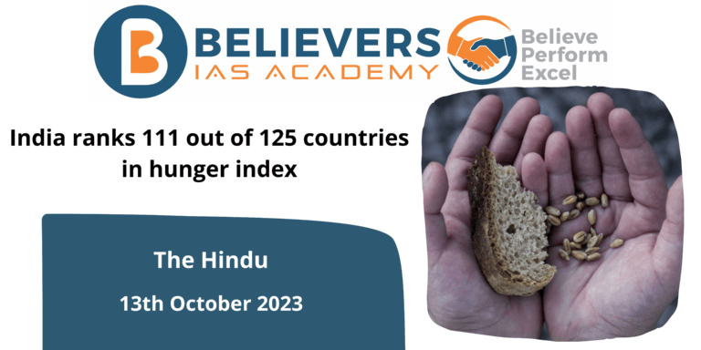 India ranks 111 out of 125 countries in hunger index