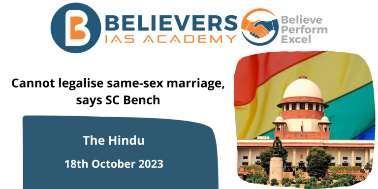 Cannot legalise same-sex marriage, says SC Bench