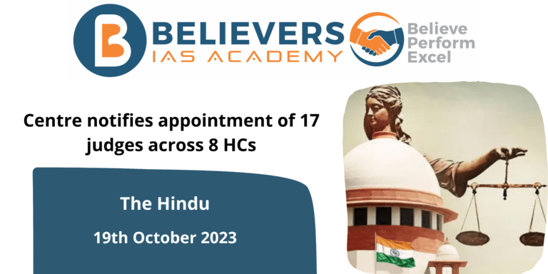 Centre notifies appointment of 17 judges across 8 HCs