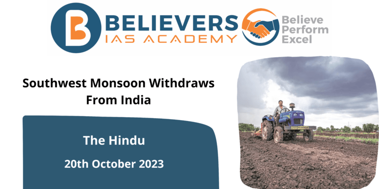 Southwest Monsoon Withdraws From India