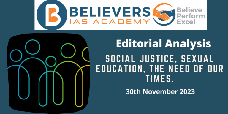 Social justice, sexual education, the need of our times.