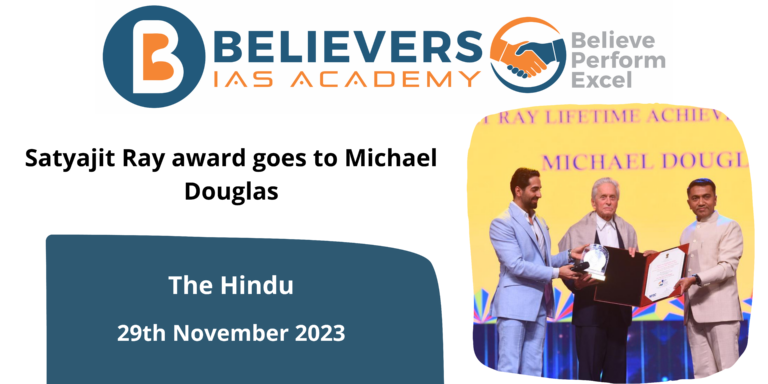 Satyajit Ray award goes to Michael Douglas
