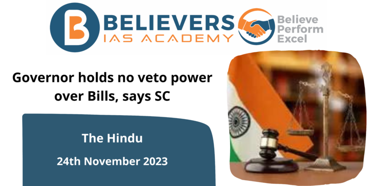 Governor holds no veto power over Bills, says SC