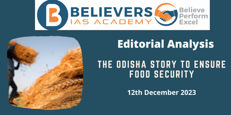 The Odisha story to ensure food security