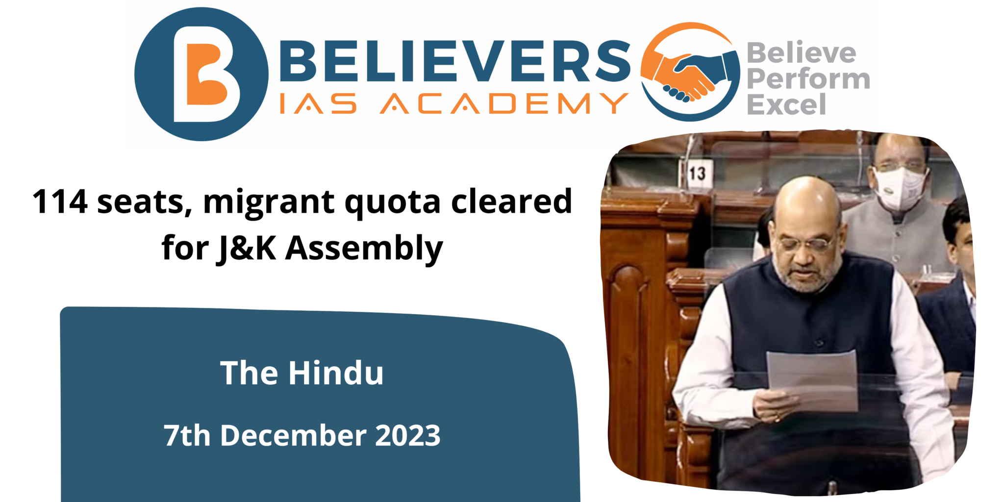114 seats, migrant quota cleared for J&K Assembly Believers IAS Academy