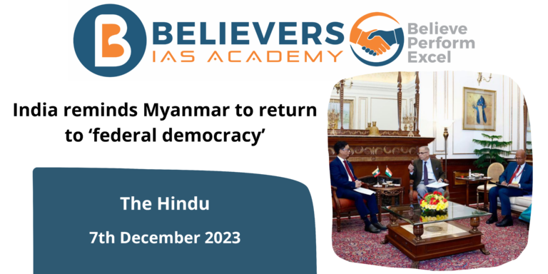 India reminds Myanmar to return to ‘federal democracy’