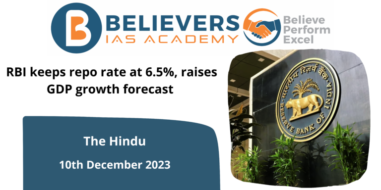 RBI keeps repo rate at 6.5%, raises GDP growth forecast